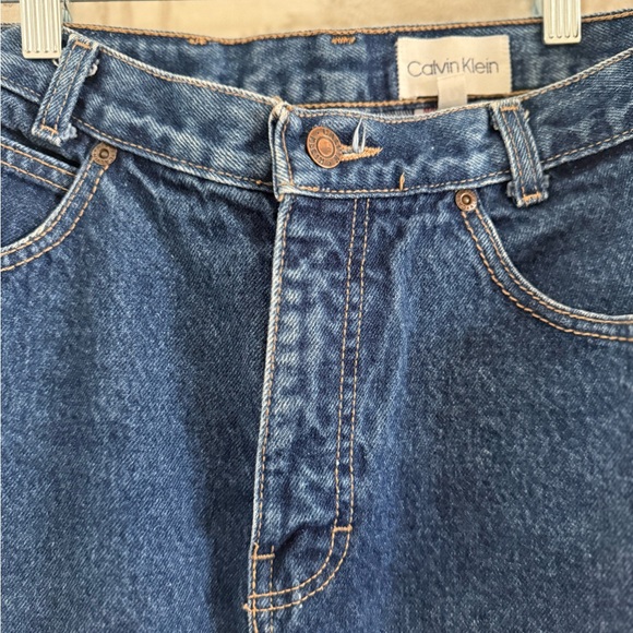 Vintage 80s Calvin Klein Denim pencil skirt - Picture 3 of 10